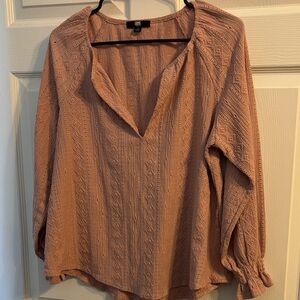 Frye Textured Blouse in Dusty Pink